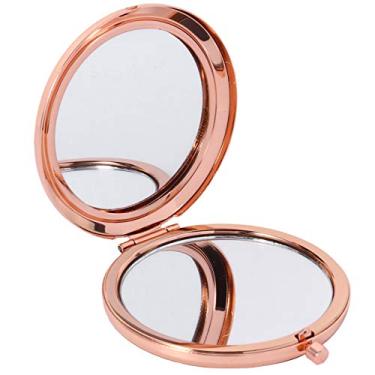 Imagem de 1 Unidade Espelho Dobrável Dupla Face Lindo Espelho De Bolso Mini Espelho De Bolso Pequeno Espelho Cosmético Mini Espelho Dupla Face Lupa De Mão Carteira Pequena Metal Viagem Volta