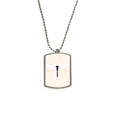 Imagem de DIYthinker Colar com pingente de identificação de cachorro em aço inoxidável com desenho de Dragonfly Symmery