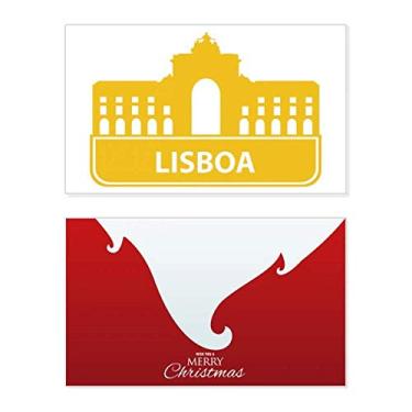 Imagem de Lisboa Portugal Marcador amarelo feriado Feliz Natal Cartão de parabéns Mensagem de Natal