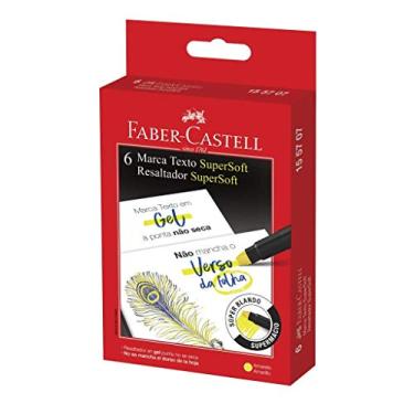 Imagem de Caneta Marca Texto Gel, Faber-Castell, SuperSoft, 155707, Amarelo, 6 Unidades