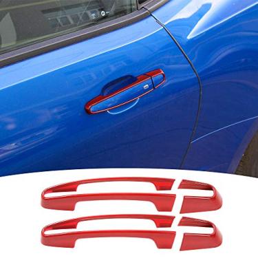 Imagem de RT-TCZ Capa de maçaneta para porta de acabamento para Chevrolet Camaro Accessories ABS Decoração de acabamento para Chevy Camaro 2017 2018 2019 2020 Vermelho