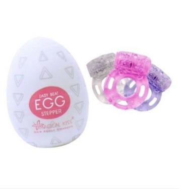 Imagem de Kit Egg Ovo Masturbador + Anel peniano com Estimulador Clitoriano - Ma