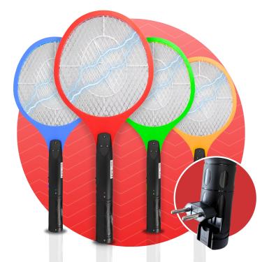 Imagem de Kit 3 Raquetes Elétricas Mata Insetos Mosca Repelente De Mosquitos Dengue Recarregável Bivolt