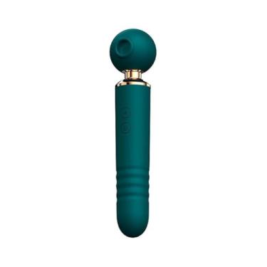 Imagem de Varinha Mágica Massageadora 3 em 1, USB Recarregável, 19cm, 10 Modos de Vibração, Verde