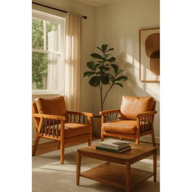 Imagem de Kit 2 Poltronas Lumi Corda Náutica Madeira Maciça Moderna