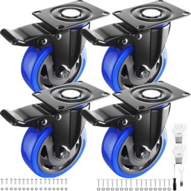 Imagem de Caster Wheels WOZESEIK, giratório de 7,62 cm, conjunto de 4 peças pesa
