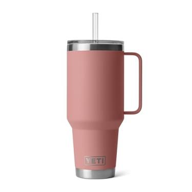 Imagem de Caneca de canudo YETI Rambler de 1,2 l, com isolamento a vácuo, aço inoxidável, rosa arenito