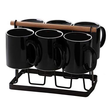 Imagem de GRFIT Caneca canecas de cerâmica domésticas xícaras de café na sala de estar com prateleiras copos de bebida de festa copos de leite personalizados, muito adequado para encontros multipessoas caneca