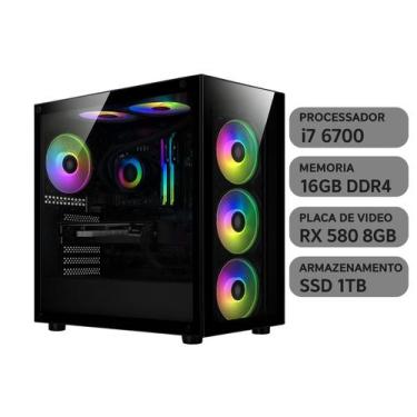 Imagem de PC Gamer Aquario Completo i7 6 Geração 16gb, placa de video RX 580 8GB