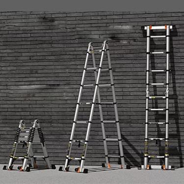 Imagem de Escada telescópica de liga de alumínio, espinha de peixe, portátil, engrossada, multifuncional, engrossada (7,4 m)