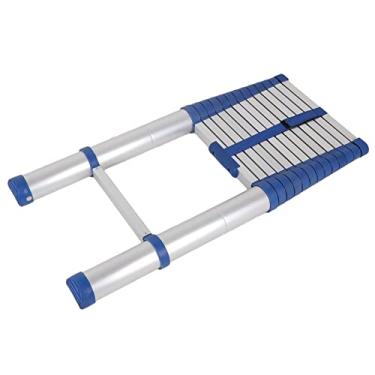 Imagem de HYUIO Escada telescópica para barraca de telhado de 8 m, 7 m, 6,2 m, 5 m, 4 m, 3,8 m, 2,6 m, escadas telescópicas de extensão de alumínio para trabalho ao ar livre no sótão, carga de 150 kg (tamanho