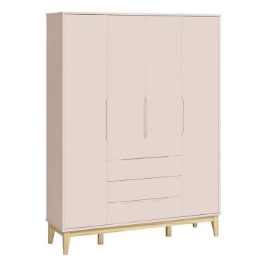 Imagem de Guarda Roupa Infantil Classic Elfe Rosa Acetinado Natural - Reller
