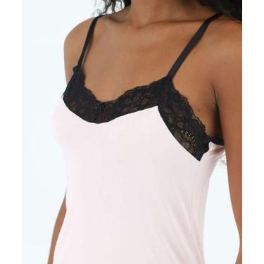 Imagem de Camisola Recorte Renda Alças Finas Marisa Rosa-55067, Rosa, P