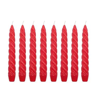 Imagem de 10 Velas Torcida 17 Cm vermelha Decoração Casamento Castiçal