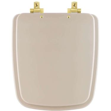 Imagem de Assento Sanitário Mdf Soft Close Boss Beige (bege Fosco) Para Vaso Incepa Com Ferragem Dourada