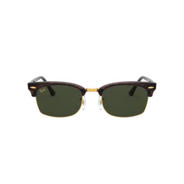 Imagem de Óculos de Sol Ray-Ban Clubmaster Square 0RB3916 130431 Tam 52 / Marrom Escuro - Lentes Verde