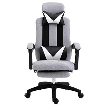 Imagem de Cadeira reclinável ergonômica para escritório, computador e casa, com encosto e apoios de braço, estilo simples