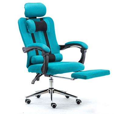 Imagem de Mesa de computador de escritório para jogos com encosto alto PC Racing Executive ergonômico ajustável com encosto de cabeça e suporte lombar com assento para os pés