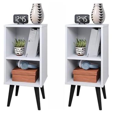 Imagem de Kit 2 quarto mesinha de cabeceira quadro de cama de charme vintage mesa pequena(KIT CHARME BRANCO)