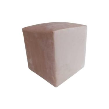 Imagem de Puff Banqueta Luxo Tecido Veludo Premium - Super Macio, Confortável e Compacto - 30x30x35 (ROSA)