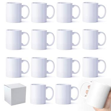 Imagem de MYSUB Canecas de sublimação copos em branco 325 ml sublimação cerâmica em branco canecas de café, em branco, tazas para sublimação, copos brancos de sublimação, canecas a granel para café, chá, cacau