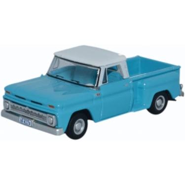 Imagem de 1965 Chevrolet C10 Stepside caminhonete Azul claro com Branco Superior 1/87 (HO) Escala Fundido Modelo de Carro pela Oxford Fundido