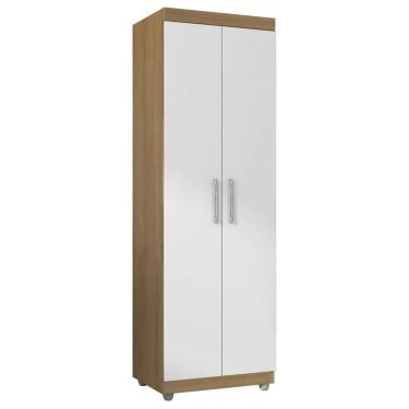 Imagem de Armario Multiuso 2 Portas 190x60 Cm Sabrina Amendoa Branco Reajl Moveis Amendoa Branco