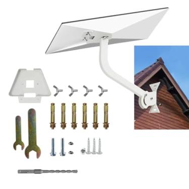 Imagem de Kit de montagem de telhado Starlink Gen 3 – Kit adaptador de tubo ajustável de 3ª geração 180°, suporte em forma de L com parafusos de expansão e parafusos (branco)