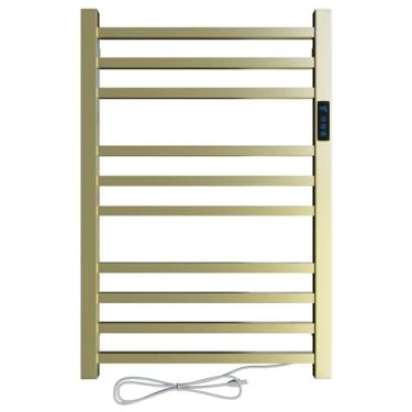 Imagem de Toalheiro Termico Quadrado Dourado Escovado c/Timer Direito