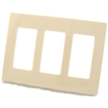 Imagem de Leviton 80311-ST 3-Gang Decora Plus sem parafusos, placa de parede de encaixe, amêndoa clara