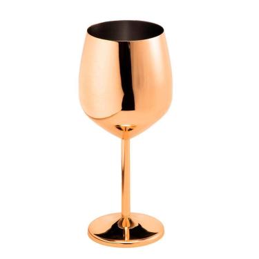 Imagem de Taça Metalizada Vinho Drink Gyn Festa Buffet Rosé Gold 500ml