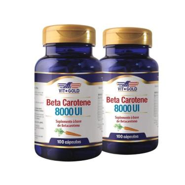 Imagem de Vitamina A Beta Caroteno 8000 UI Vitgold Kit 2x 100 capsulas-Unissex