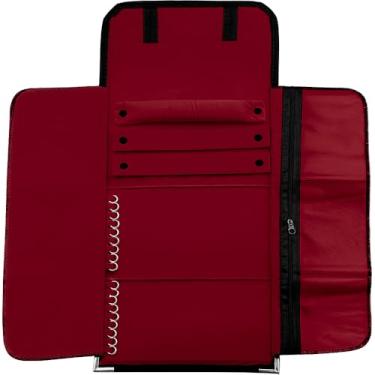 Imagem de Mostruário Médio Misto Pasta Porta Joias Bijuterias Pano Aveludado Guarda Joias (Vermelho)