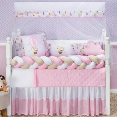 Imagem de Kit Berço Safari Trançado Leão Animais Girafa Menino Menina 11 peças -