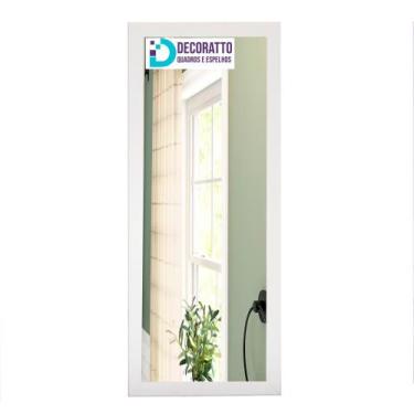 Imagem de Espelho 30x70 Moldura Branca Para decoração, corredor, Quarto e Sala. 