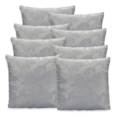 Imagem de 8 Capas Almofada C/ Zíper 40cmx40cm Jacquard Adamascado Luxo - Rafalor