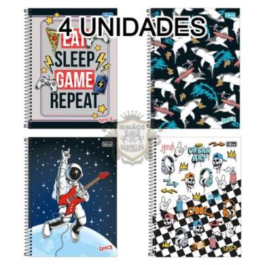 Imagem de Kit 4 Cadernos Espiral 80 Folhas Universitário Spice Capa Dura - Mater