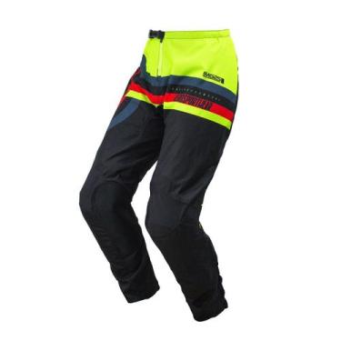 Imagem de Calça Motocross Cross ASW Target Amarelo Fluo Off Road Moto, Preto ama