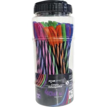 Imagem de Caneta Esferográfica WOW FUN BLACK 0.7MM 5 Cores - Pote com 50 - Leono