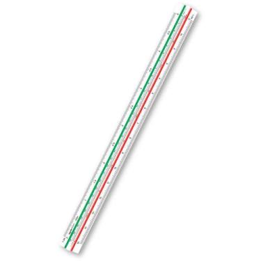 Imagem de Escalímetro Triangular 30CM com 6 Escalas  Blister com 1 Unidade - Leo