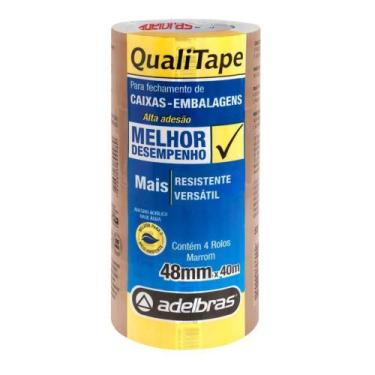 Imagem de Fita para Empacotamento Qualitape 48MMX40M Marrom - Pacote com 4 - Ade