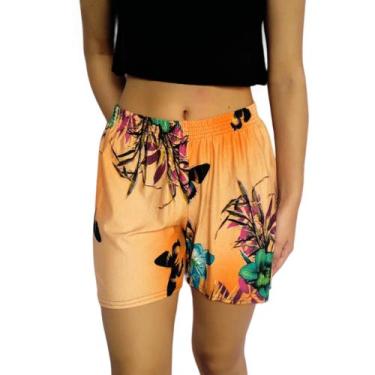 Imagem de Short Feminino Meia Coxa Soltinho Elástico Estampas Sortidas Viscolycr