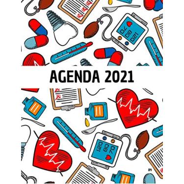 Imagem de Agenda 2021 A4: Agenda Settimanale 12 mesi , due pagine per settimana , Planner Calendario , Regalo Originali Donna Infermiera Medico