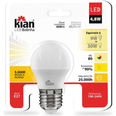 Imagem de Lampada Led Bolinha 4,8W 3000K Kian
