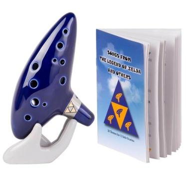 Imagem de Ocarina Deekec Zelda 12 Furos - Lá em Dó com Livro de Músicas e Bolsa