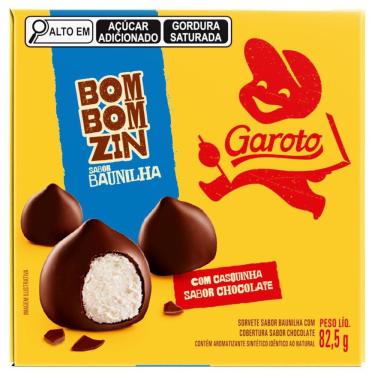 Imagem de Sorvete Baunilha Cobertura Chocolate Garoto Bombomzin 82,5g