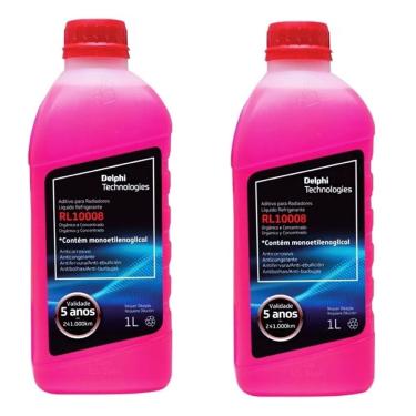 Imagem de 2 litro aditivo radiador concentrado rosa original delphi