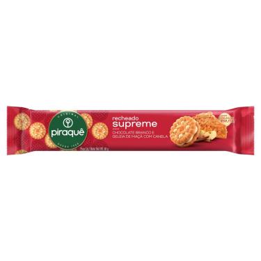 Imagem de Biscoito Recheio Chocolate Branco e Geleia de Maçã com Canela Piraquê Supreme 80g