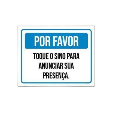 Imagem de Kit 10 Placas Por Favor Toque Sino Anunciar Sua Presença - Sinalizo.Co