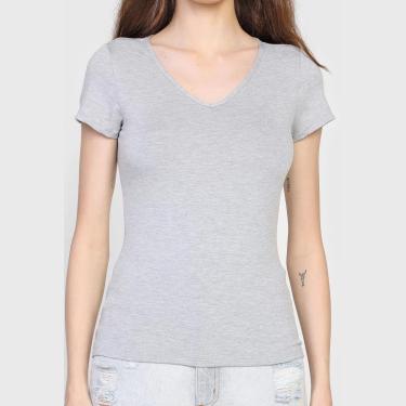 Imagem de Blusa Feminina Enfim Basica Gola V Viscose Strech  Laranja PP-Feminino